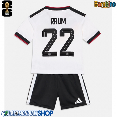Maglie da calcio Germania David Raum #22 Prima Maglia Bambino Mondiali 2026  Manica Corta (+ Pantaloni corti)